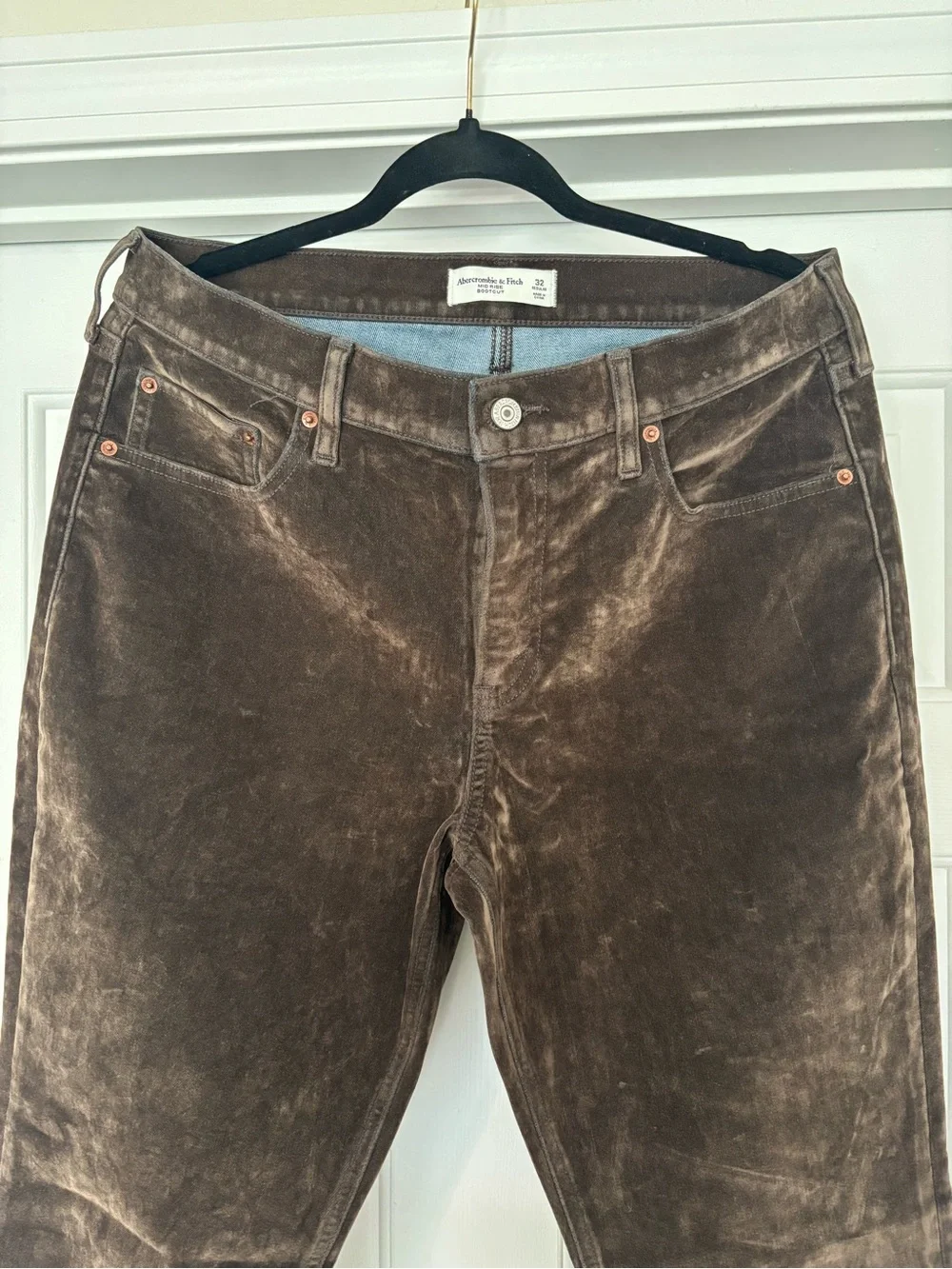 Abercrombie & Fitch Brown Velvet Mid Rise Bootcut Pants Size 32
